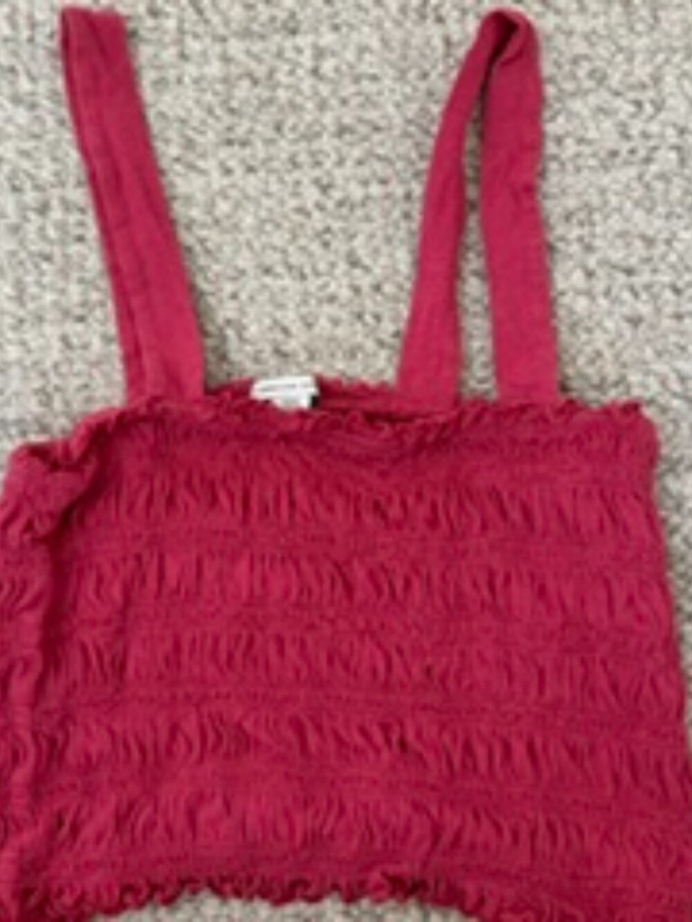 Two American Eagle Smocked Tank Tops - One in Black & One in Raspberry
